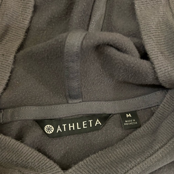 Athleta Back Criss Cross Hoodie, Gray, M - Picture 3 of 4